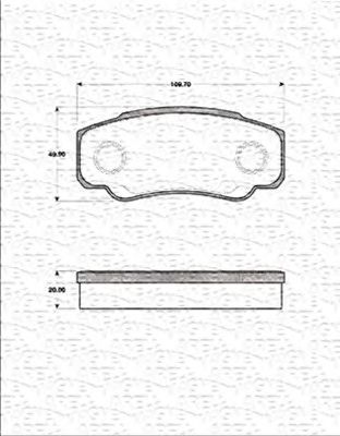 MAGNETI MARELLI 363702161280 -  Комплект тормозных колодок, дисковый тормоз